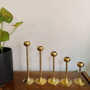 Vintage Brass Candlesticks Set